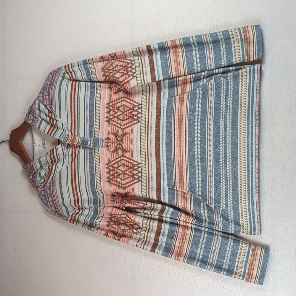 Order Plus Western Cowgirl‎ Striped Hooded Sweatshirt L